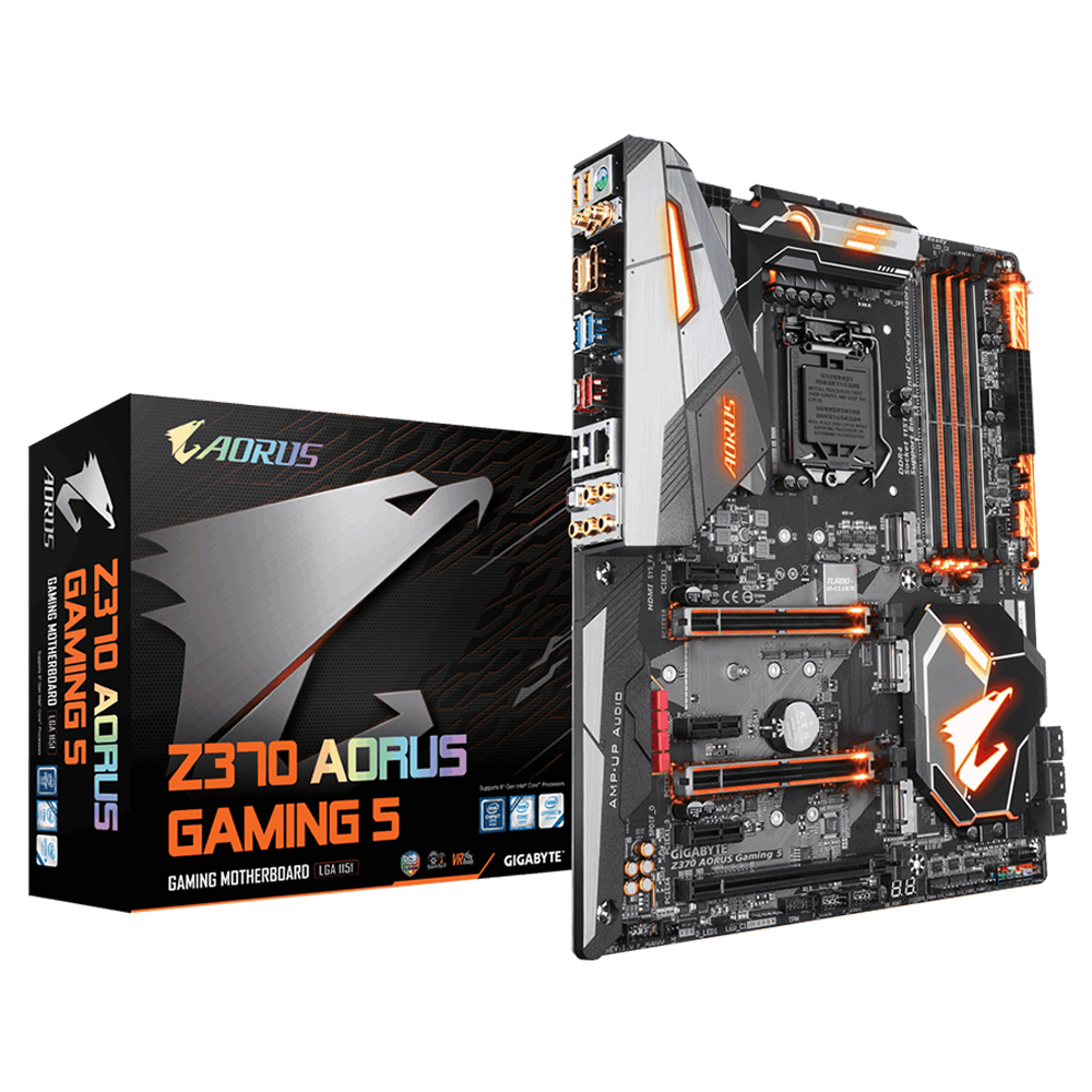 MAINBOARD 1151 v.2 gen8-9  GIGABYTE Z370 AORUS Gaming 5 wifi ครบกล่อง ใช้งานปกติ ประกันร้าน