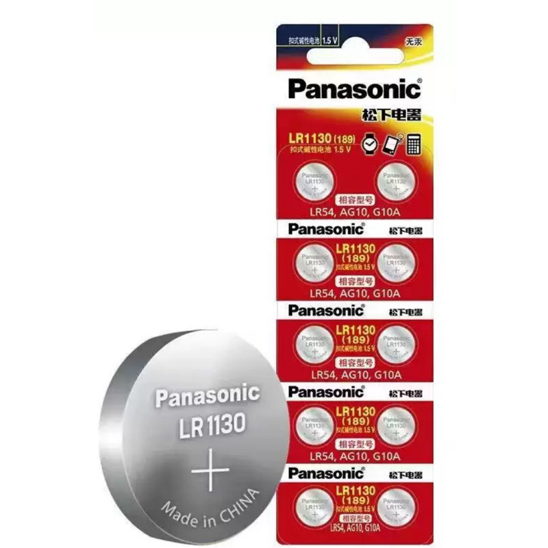 ถ่าน Panasonic LR1130 (189, AG10, LR54) 1.5V Alkaline Battery ของใหม่ ของแท้แพคนำเข้าจากHK