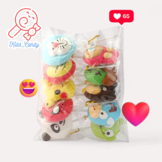 ขนม ขนมกินเล่น มาร์ชเมลโลว์เสียบไม้ รวมการ์ตูนHero 10 ชิ้น/แพค size M คละ (001)