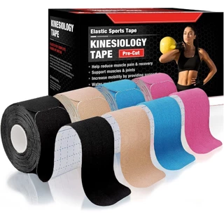 เทปบำบัด k tape เทปติดกล้ามเนื้อ เทปพยุงกล้ามเนื้อ ลดบาดเจ็บ เพิ่มประสิทธิภาพกล้ามเนื้อ 5cmx5m