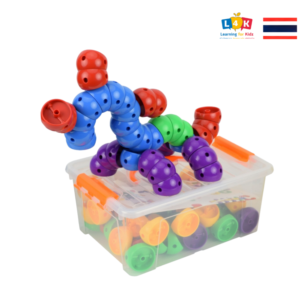 ตัวต่อยืดหยุ่นสีสดใส (Flexible puzzle in bright colors) [Learning Mats]