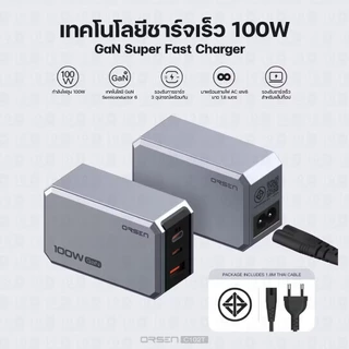Orsen by Eloop C102T GaN Charger 100W หัวชาร์จ PD QC PPS Type C ชาร์จเร็ว adapter notebook มอก.