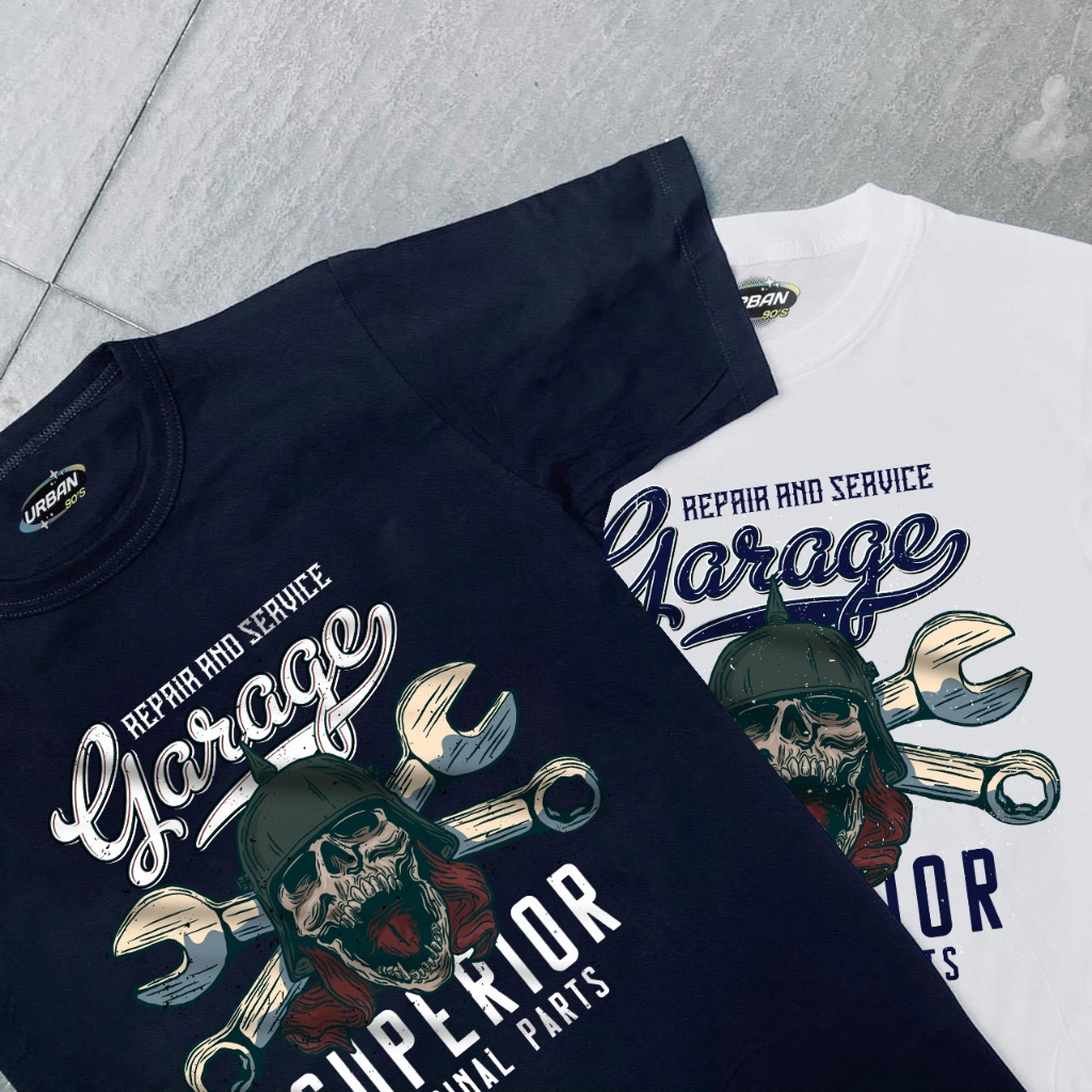 Urban90S เสื้อยืด GARAGE SUPERIOR สไตล์วินเทจผ้าคอตตอนแท้ 100% ไร้ตะเข็บข้าง  ผ้าหนานุ่ม