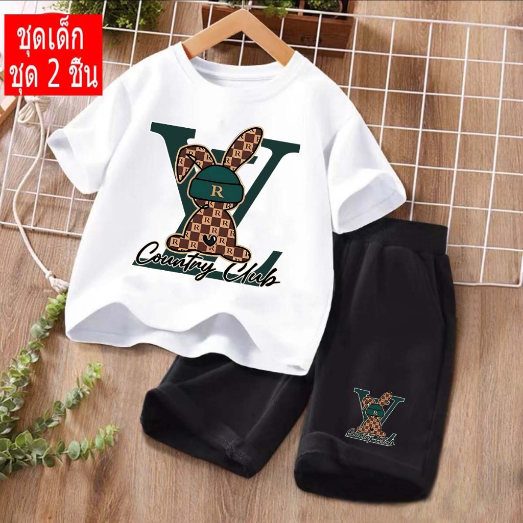 🔥 พร้อมส่ง!! J-1247+DD1247 ชุดเซ็ตเด็ก เสื้อยืด+เกาเกงขาสั้น ผ้ายืดใส่สบาย ใส่ได้ทั้ง ญ/ช ลายมาใหม่เยอะมาก