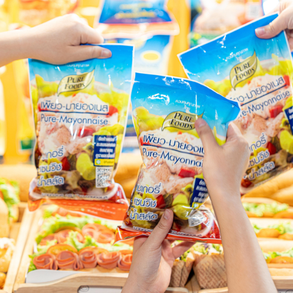 รสอร่อย by เพียวฟู้ดส์ เพียวมายองเนส มายองเนส 400-850 กรัม  มีฮาลาล รสชาติออกเปรี้ยว ใช้ทำเบเกอรี่