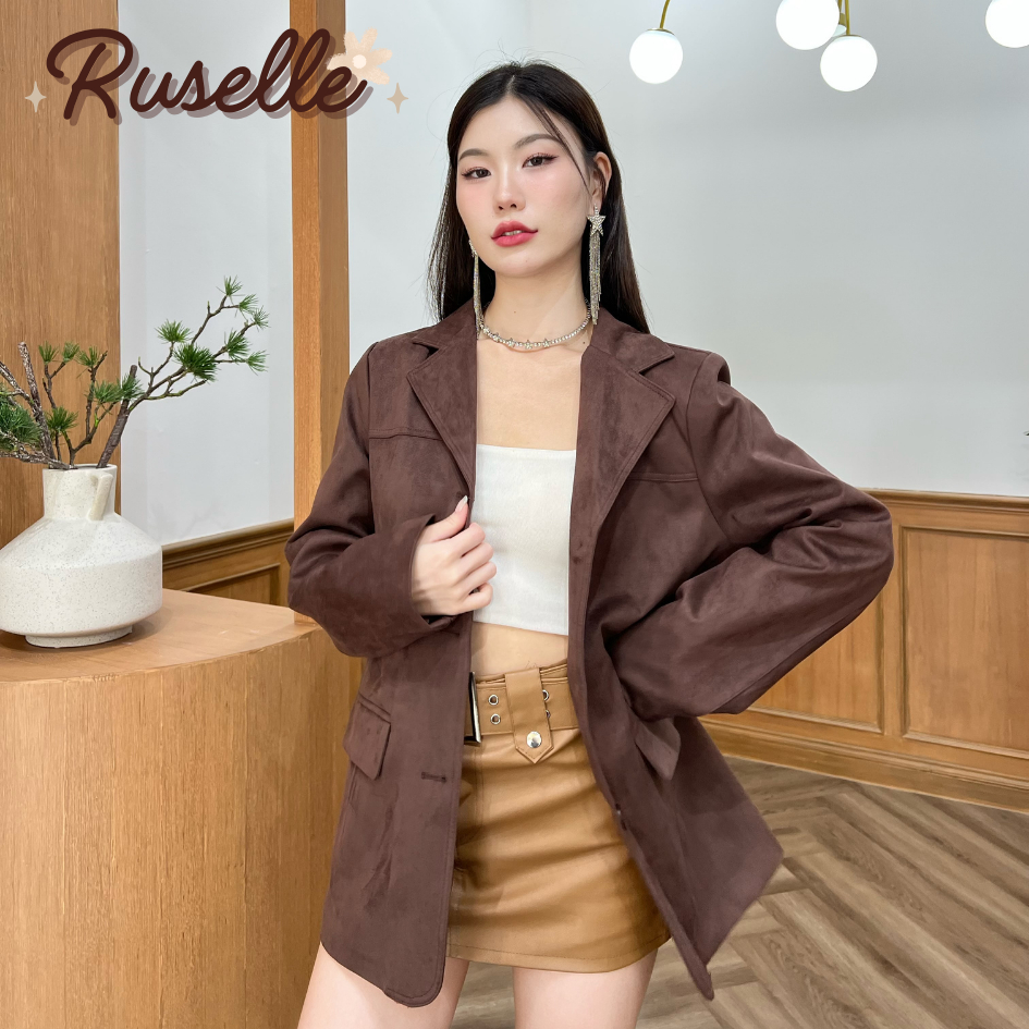 SEOULMATE RUSELLE#SM8650 เสื้อแจ็คเก็ตคอปก