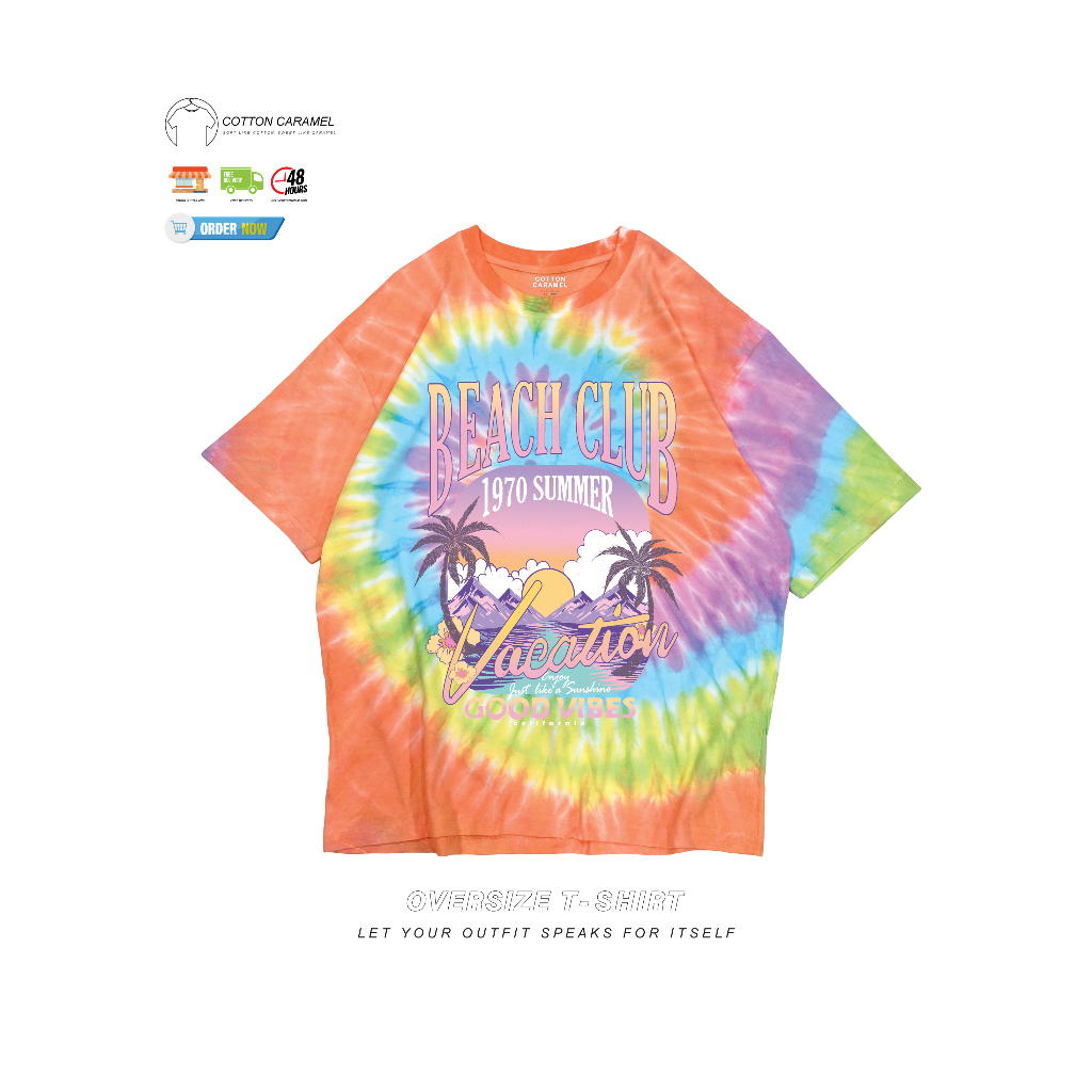 เสื้อยืดโอเวอร์ไซต์ Oversize มัดย้อม พาสเทล ลายน่ารัก มีบริการเก็บเงินปลายทาง (C-079) ราคา ถูกที่สุด ดีลบีเคเค แกลเลอรีภาพที่ 2