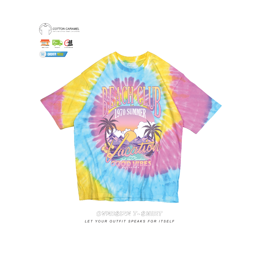 เสื้อยืดโอเวอร์ไซต์ Oversize มัดย้อม พาสเทล ลายน่ารัก มีบริการเก็บเงินปลายทาง (C-079) ราคา ถูกที่สุด ดีลบีเคเค