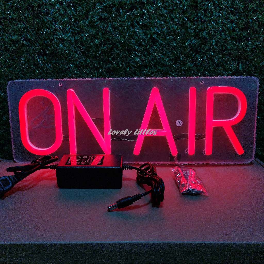 ป้ายไฟนีออน ป้ายไฟอะครีลิค ไฟ led "ป้ายไฟ ON AIR"แบบเสียบปลั๊กไฟ ป้ายไฟตกเเต่ง