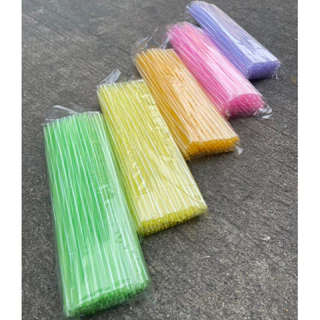 [ถูกสุด] หลอด หลอดดูดน้ำ (สั้น-ยาว-บิ๊ก) หลอดชานม ขายทีละ1ห่อ หลอดพลาสติก หลอดทำโมบาย หลอดเสียบไม้กฐิน คละสี