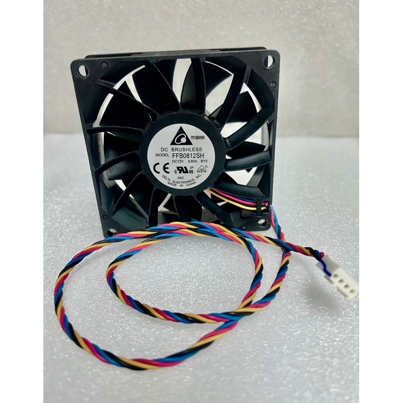 * พัดลม Delta FFB0812SH  0.60A DC12V ขนาด 80x80x25mm.(หนา25มิล)  3”  4สาย สินค้าใหม่ในไทยพร้อมส่ง