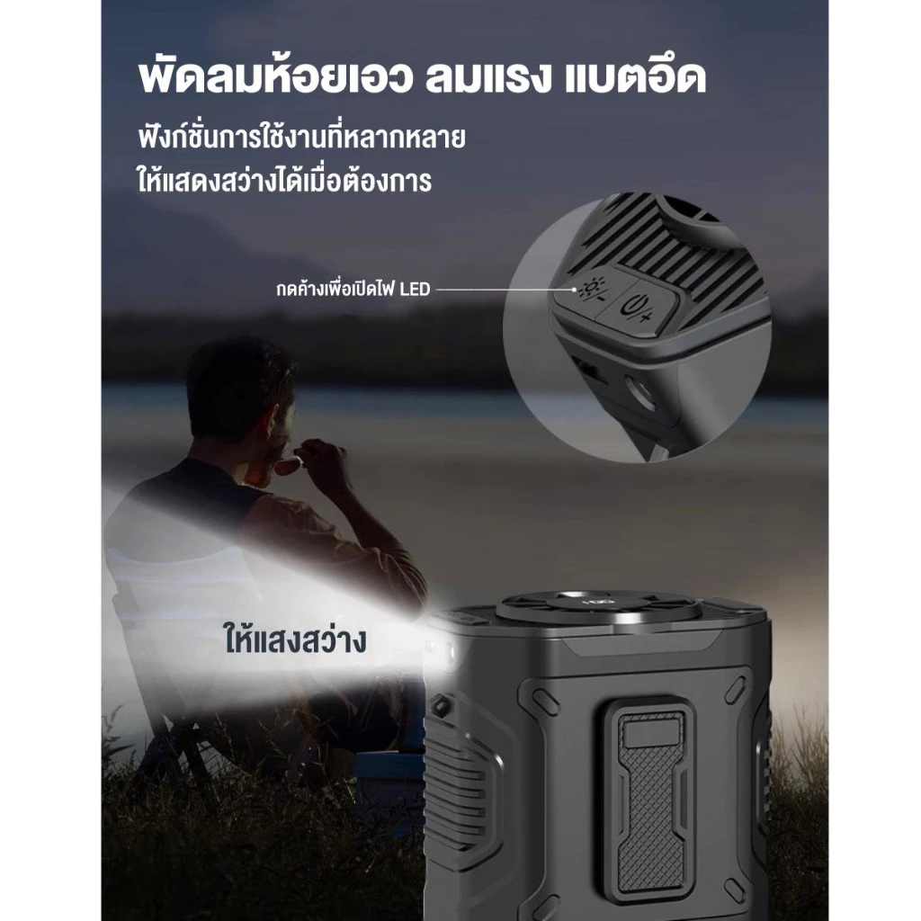 พัดลมคาดเอวพกพา 2026 10000mAh จอ LED thumbnail 10