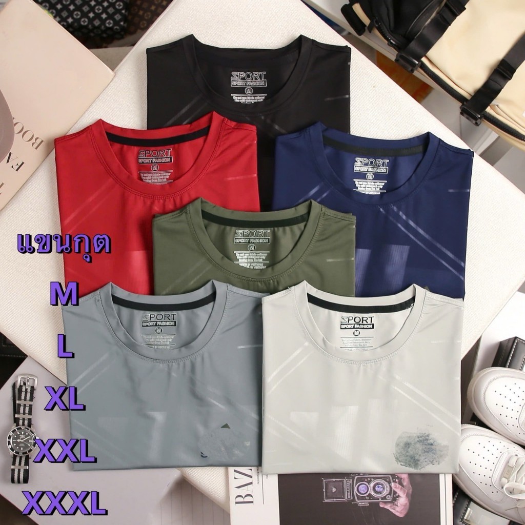 เสื้อกีฬาสกรีนSPORT ผ้านุ่มลื่น ใส่สบาย แขนกุด มีไซ M L XL XXL 3XL