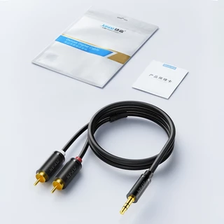 ⚡ส่งจาก กทม⚡Seamwi สายเคเบิลเสียง 3.5 มม เป็น 2RCA สายสัญญาณเสียง AUX เข้า1ออก2 High End Aluminum