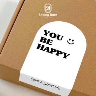 Baking barn (50 ดวง/แพค) สติกเกอร์แต้งกิ้ว สติกเกอร์ 5.4x9 ซ.ม Thank you stickers
