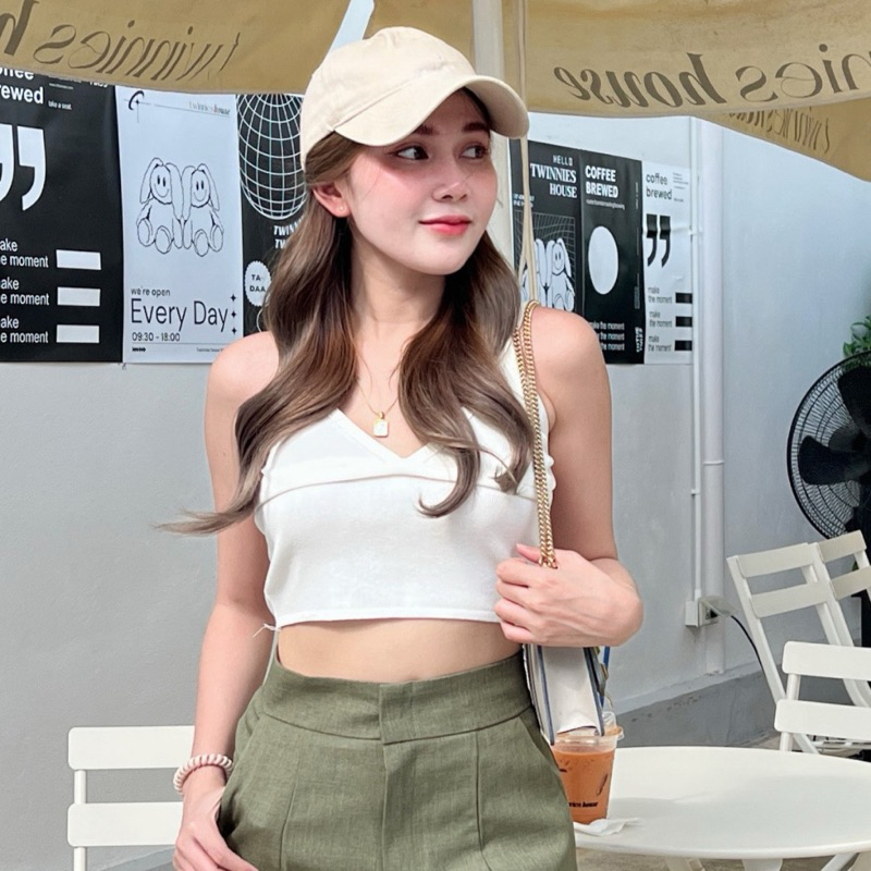 Spinnyhouse เสื้อสายเดี่ยวครอป