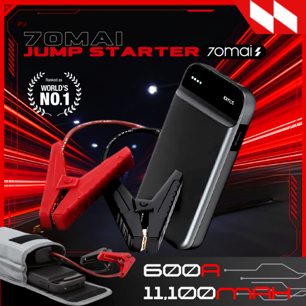 🔥สต๊อกสินค้าพร้อมส่ง🔥70Mai Portable Car Jump Starter (รับประกัน 10 ปี)ที่ชาร์จในรถยนต์แบบพกพาความจุ 11000 mAh
