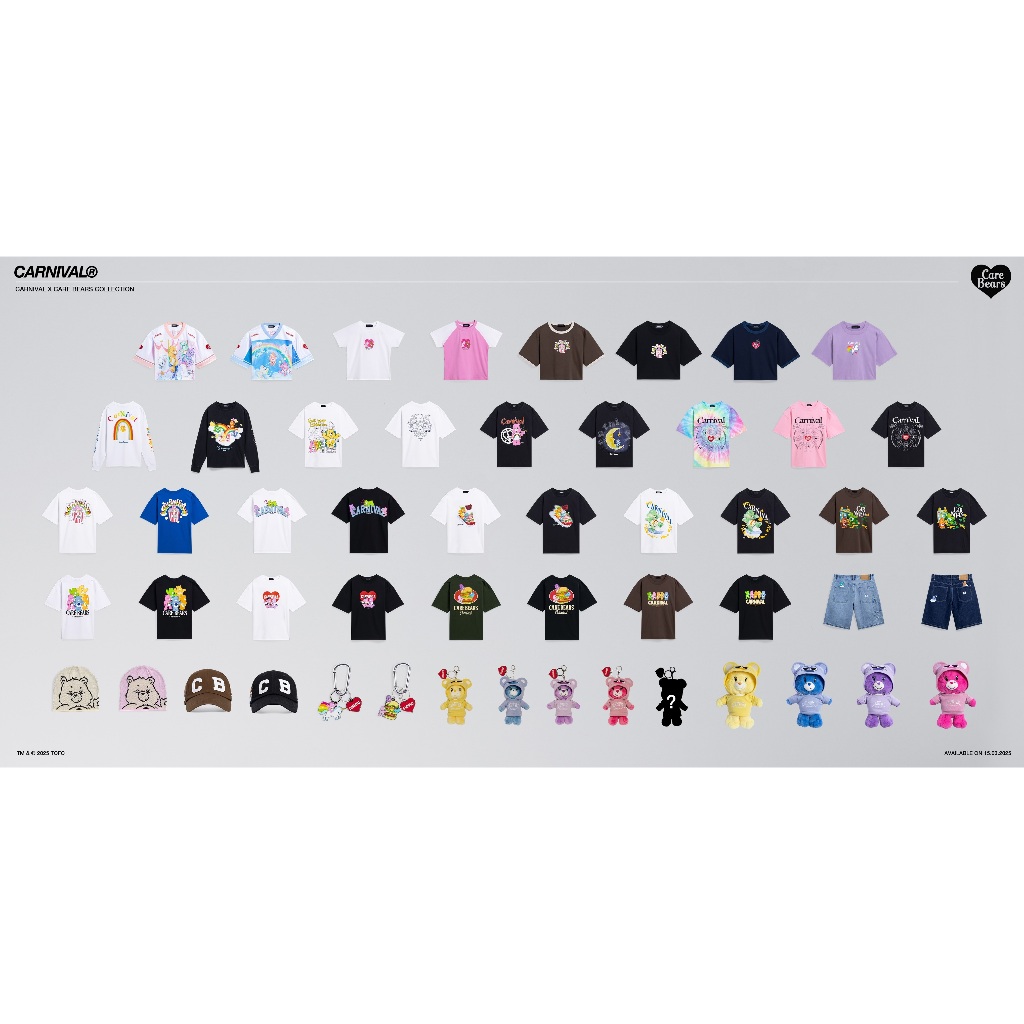 พร้อมส่งจากกรุงเทพ เสื้อยืด CARNIVAL® x Care Bears Collection ของแท้100%