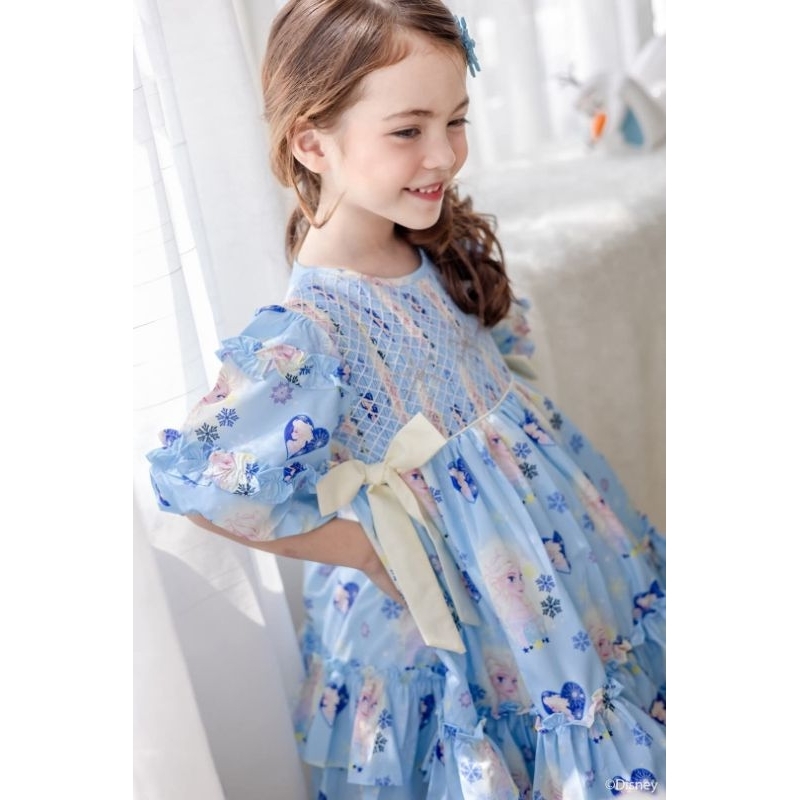 New!! พร้อมส่ง Charlotte penderie Smocking blue dress 3T