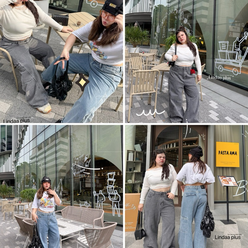 Oh cool-buggy jeans มีหลายไซส์ เอวได้ถึง46เลย