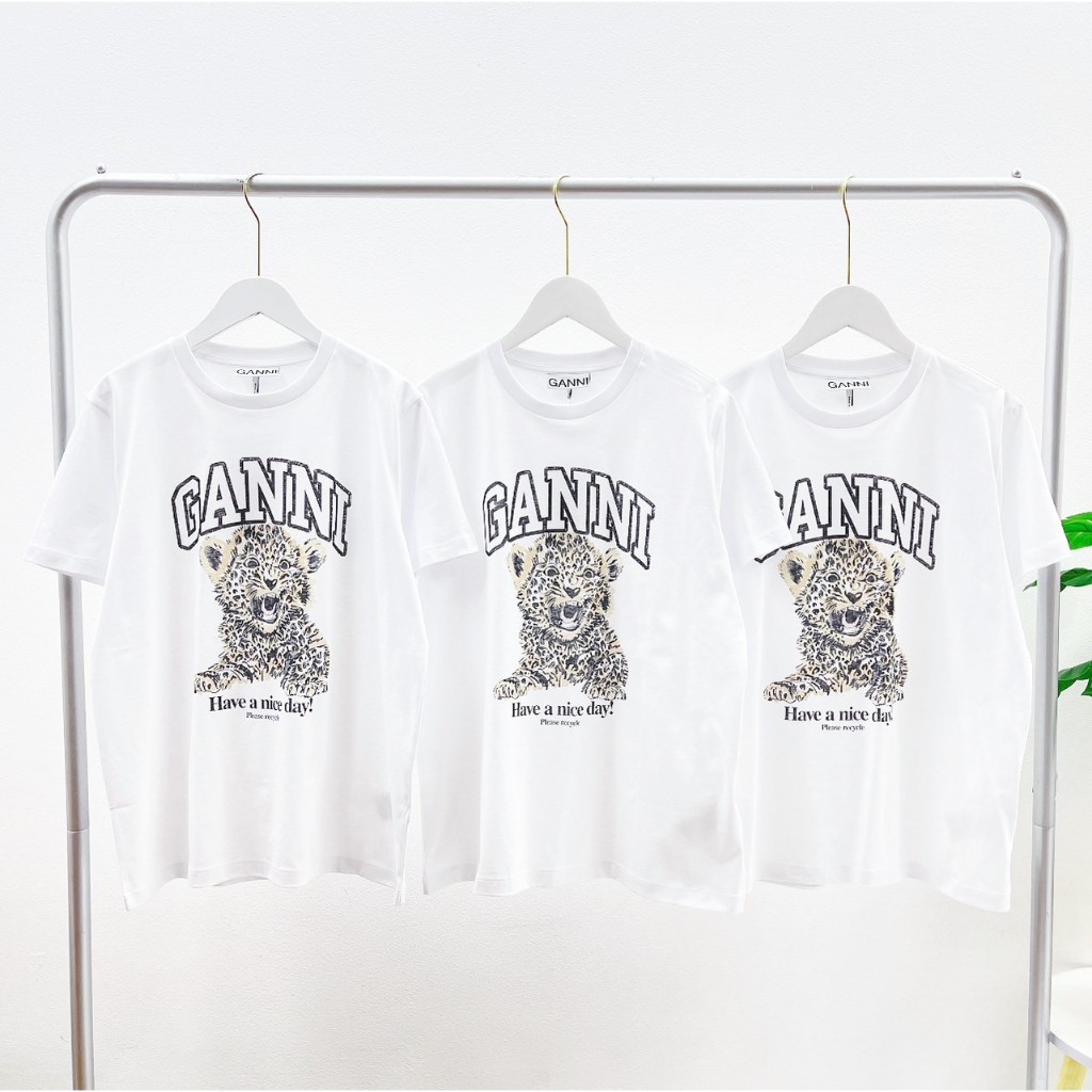 Ganni Graphic Tiger T-Shirt (White)