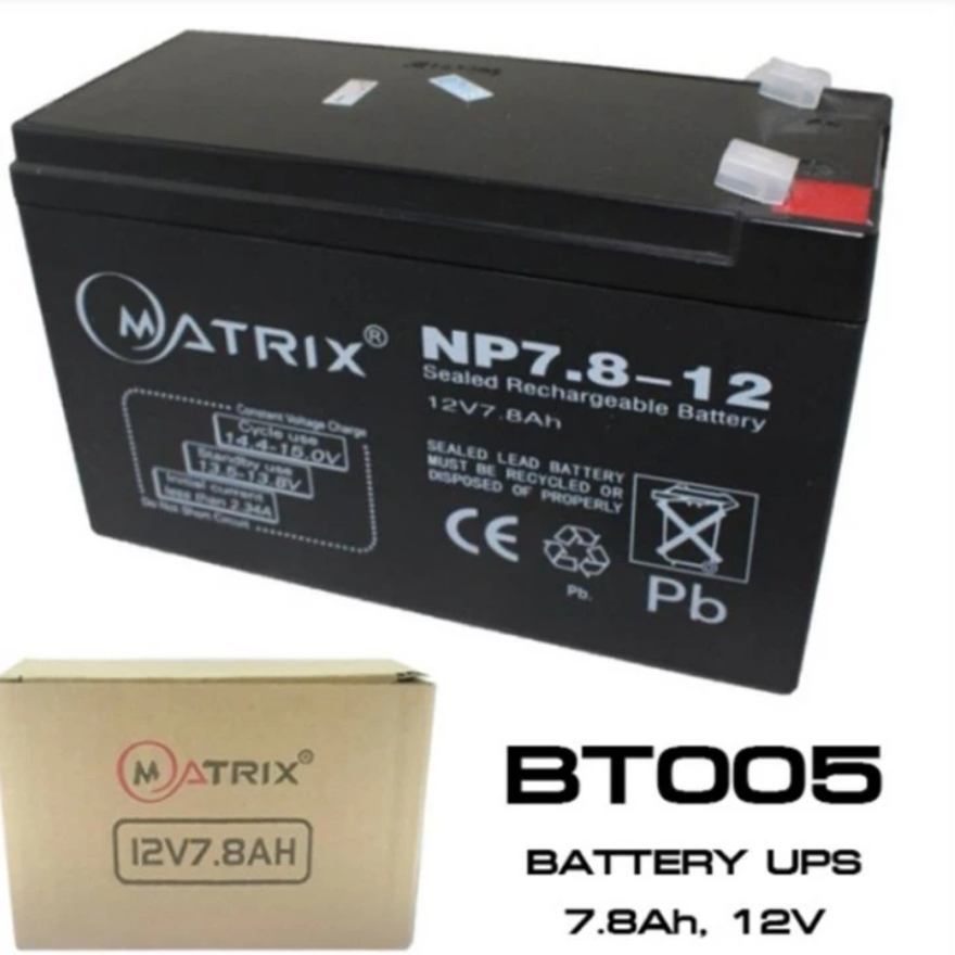 แบตเตอรี่แห้ง MATRIX 12V 7.8Ah/  9Ah 12V  ups แบตสำรอง 12V แบตเตอรี่ ยูพีเอส แบตเตอv ups แบตเตอรี่แห