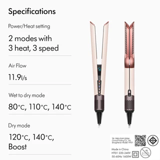 Dyson Airstrait ™ (Ceramic Pink/Rose Gold) เครื่องหนีบผม สีชมพู