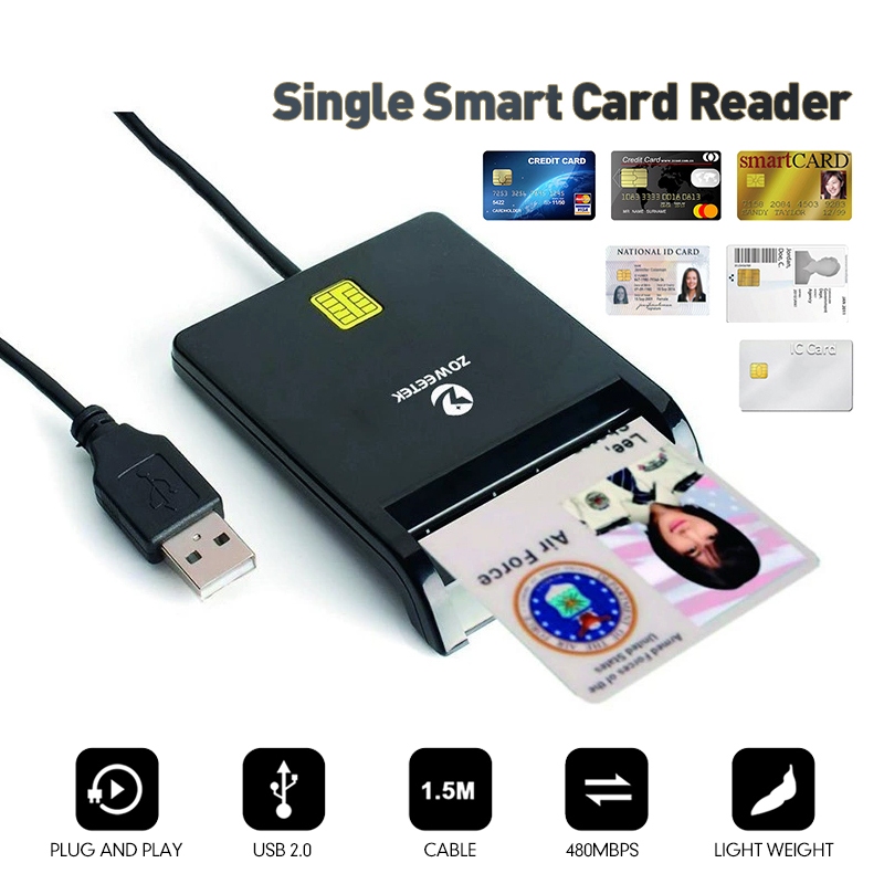 Zoweetek เครื่องอ่านบัตรประชาชน Smart Card เครื่องอ่านบัตรประชาชนสำหรับมือถือแอนดรอยด์ USB ID/IC Sma