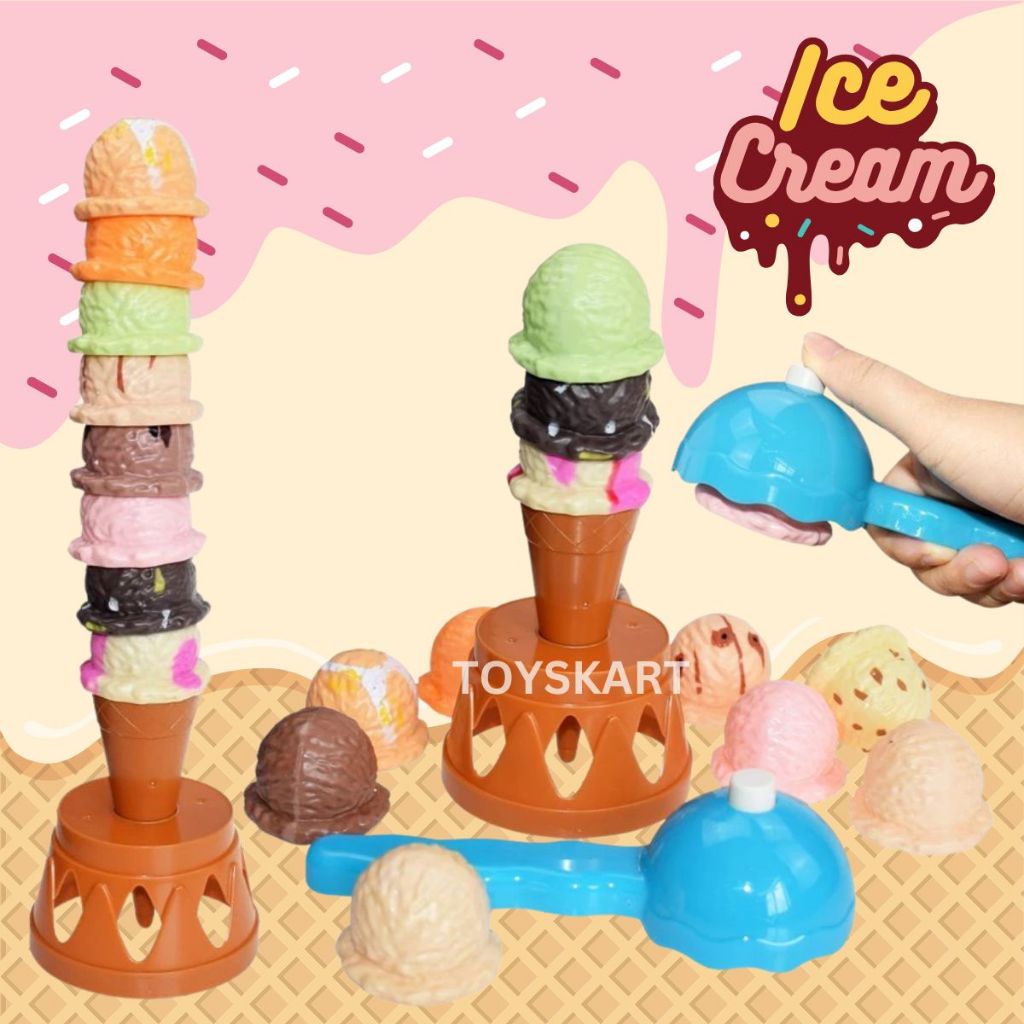 ชุดไอติมตัก เกมไอติม ของเล่นเด็ก Icecream Tower Game