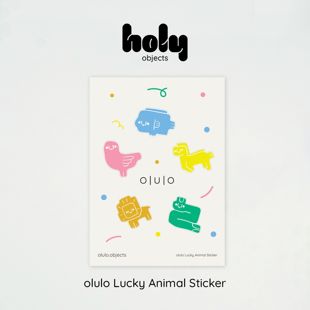 olulo Lucky Animal sticker - สติกเกอร์ A6 ลาย Lucky Animal