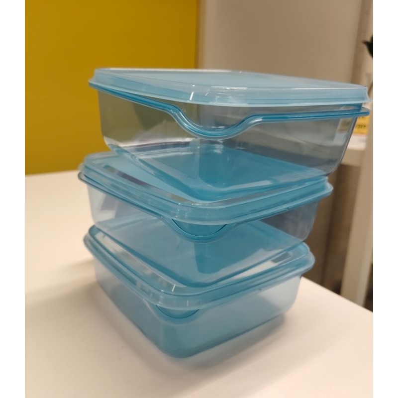 IKEA,แท้,กล่องเก็บอาหาร,ใส/เหลือง,จำนวน3ชิ้น,0.6ลิตร,กล่องพลาสติกใส่อาหาร,อิเกีย