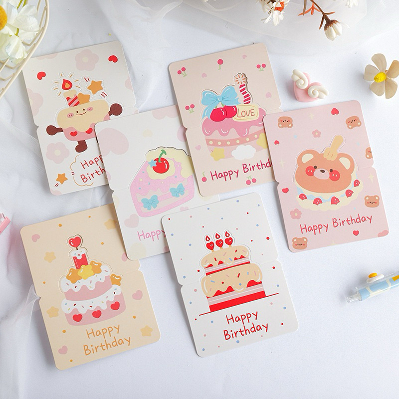 (แบบM4) การ์ดอวยพร การ์ดวันเกิด การ์ดอวยพรวันเกิด Birthday Card การ์ดรูปเค้ก การ์ดอวยพรราคาถูก