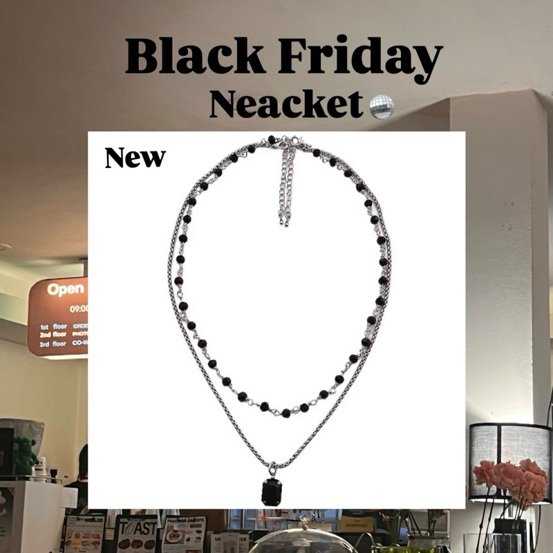 พร้อมส่ง สร้อยคอ2เลเยอร์ Black Friday Neacket (Unix sex)ตัดรอบ16.00น