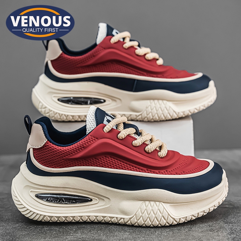 【Venous】2025 รองเท้ากีฬาแบบสบายสำหรับผู้ชายสไตล์เกาหลี รองเท้าผู้ชายแท้ คุณภาพสูง รองเท้าผ้าใบแฟชั่นสบายๆ สำหรับผู้ชาย