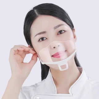 10 ชิ้น หน้ากากกันนํ้าลาย เหมาะสำหรับทำอาหาร ปลอดภัยและถูกสุขลักษณะ ความโปร่งใส หน้ากากพลาสติก