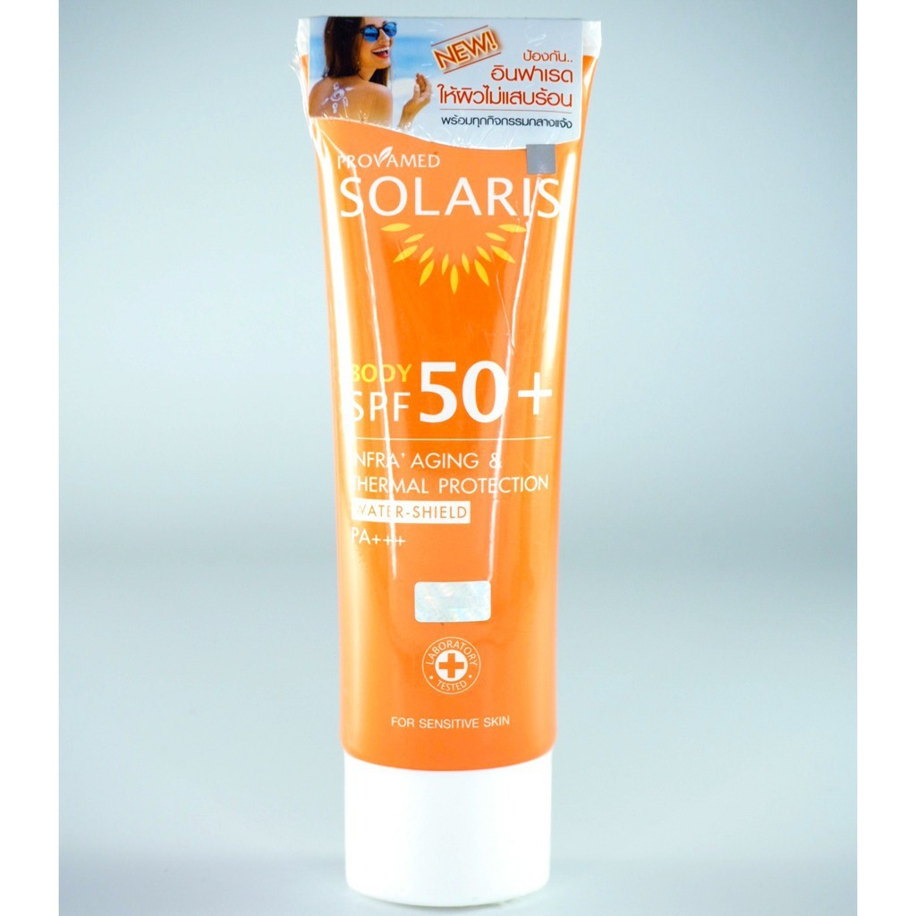Provamed Solaris Body SPF50+/PA+++ 100ml โปรวาเมด ครีมกันแดดสำหรับผิวกาย.