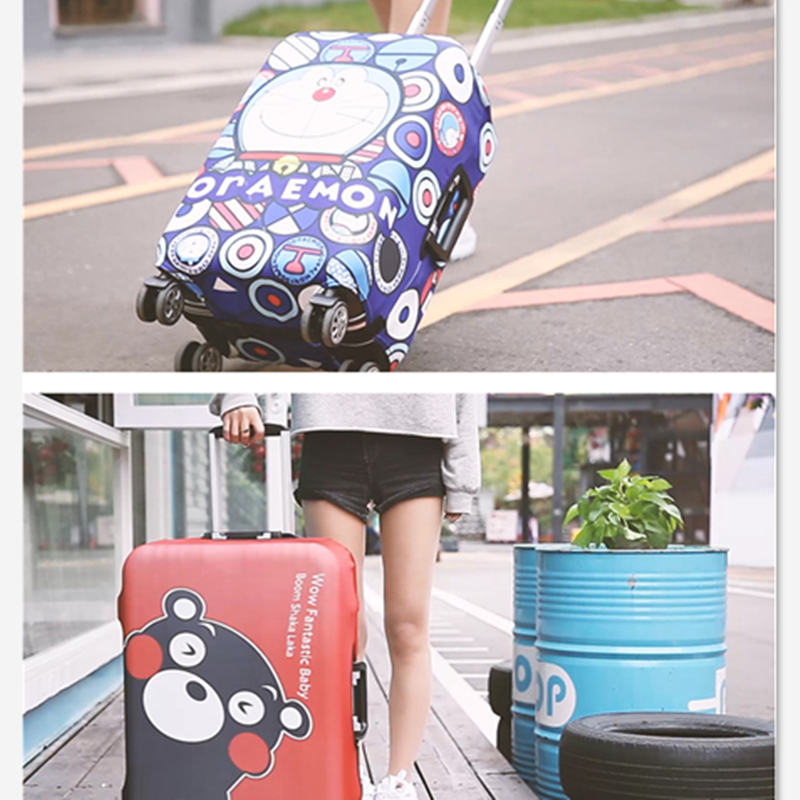 【ฟรีของขวัญ】ผ้าคลุมกระเป๋าเดินทาง แบบผ้ายืด ป้องกันฝุ่น ลายการ์ตูน สไตล์เกาหลี แฟชั่น luggage cover luggage protector