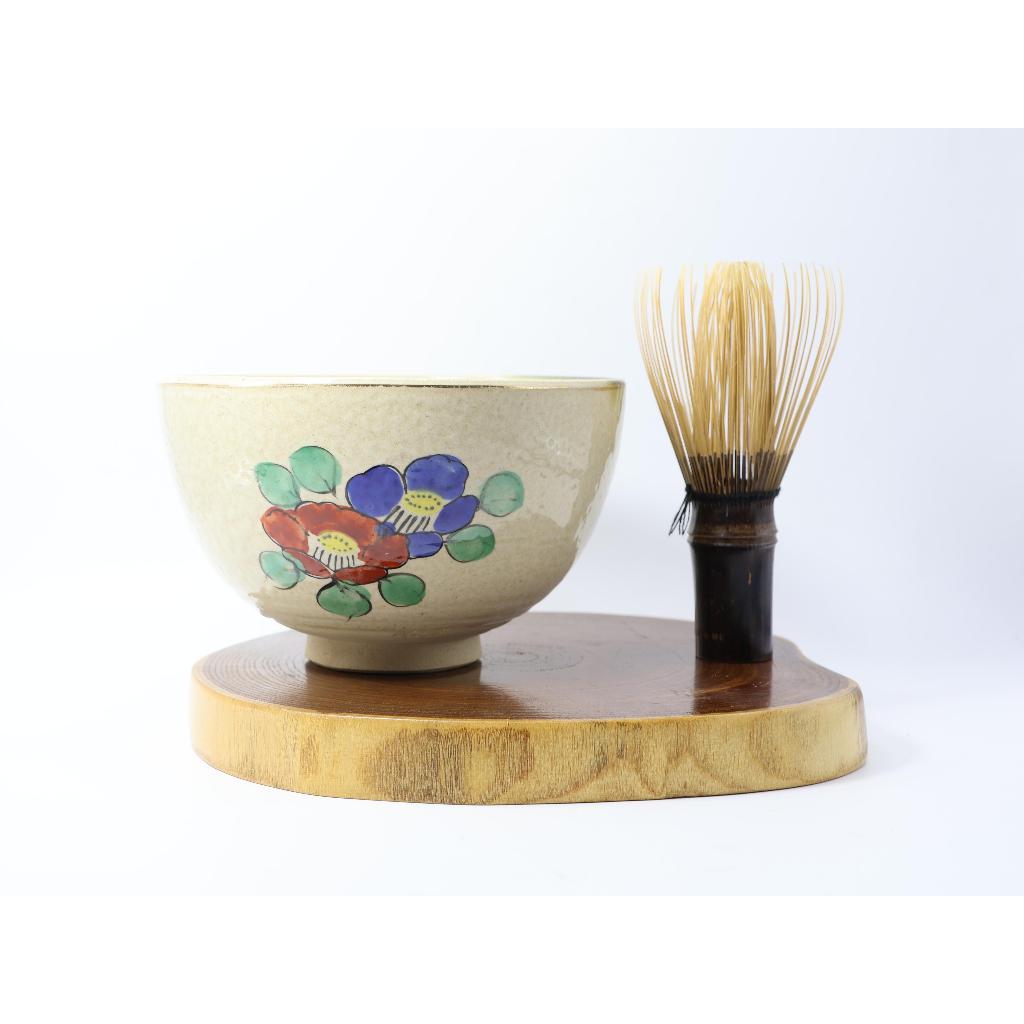 MATCHACHAN | 🍵CHAWAN ถ้วยมัทฉะ Kiyomizu Handpaint Vintage Cream Glaze Camellia