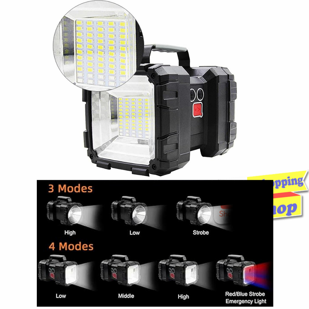 ไฟฉายแรงสูง W845 800m 4000LM Portable Flashlights CREE LED xhp70+55LED เปิดได้ 2 ด้าน 7โหมด
