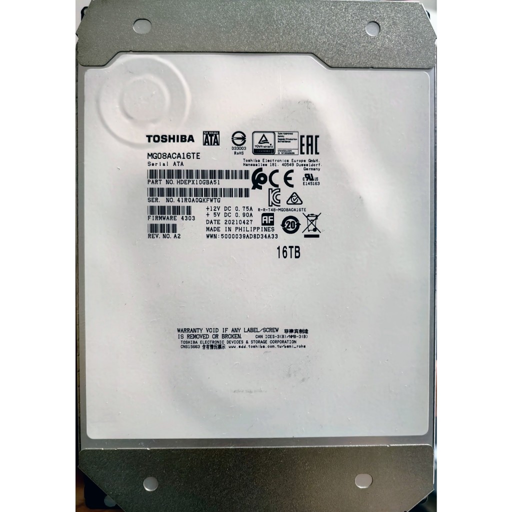 16TB HDD Toshiba มือสอง ใข้งานปกติ ประกัน30วัน