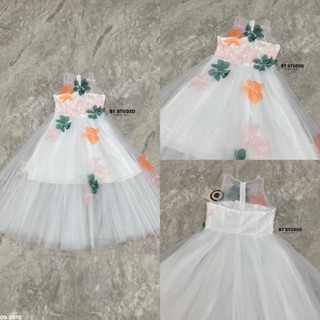 BT 09-9815 แม๊กซี่เดรสยาวแขนกุด เนื้อผ้าชีฟองช่วงเอวแต่งจับจ…