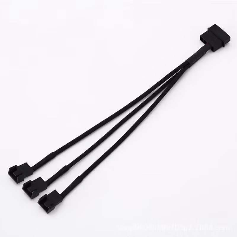 สายแปลงไฟเลี้ยงพัดลมCPU FAN 3PIN หรือ 4PIN สำหรับ 2-3 พัดลมไป1หัวMOLEX สายถักคุณภาพดี