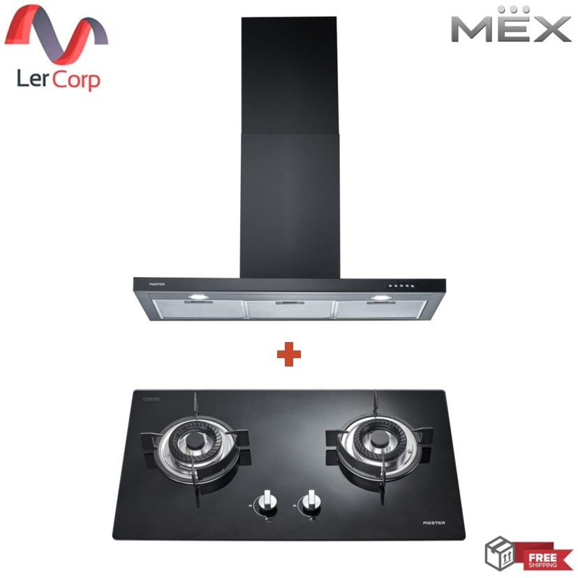 (Mex) เครื่องดูดควัน รุ่น MT390B + เตาแก๊สชนิดตั้งโต๊ะ รุ่น MV3732
