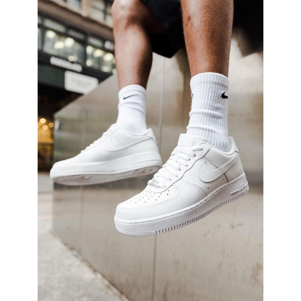 ✅ของแท้ 100%✅รองเท้าผ้าใบ AIR FORCE 1 LOW สีขาวบริสุทธิ์ รองเท้าผ้าใบคลาสสิก