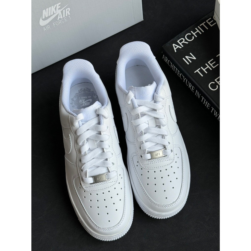 ✅ของแท้ 100%✅รองเท้าผ้าใบ AIR FORCE 1 LOW สีขาวบริสุทธิ์ รองเท้าผ้าใบคลาสสิก