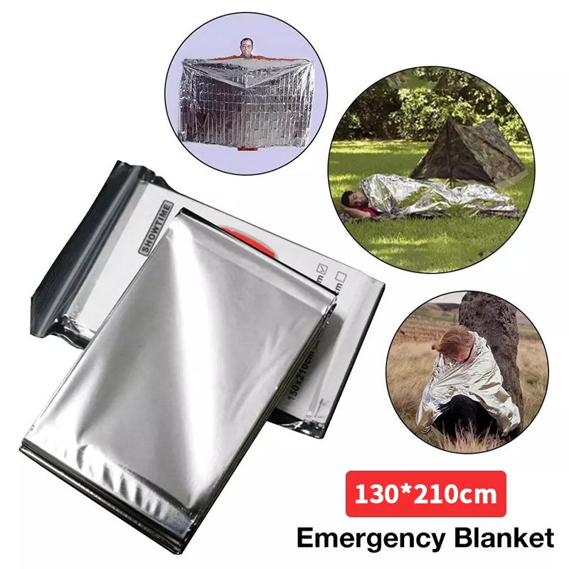 ผ้าห่มฉุกเฉิน ผ้าห่มอวกาศ emergency blanket ผ้าห่มฉุกเฉินกันน้ำสำหรับกลางแจ้ง กันน้ำกันลม ผ้าห่มพกพา ผ้าห่มพับได้