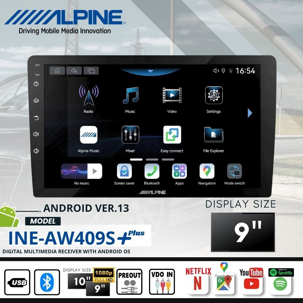 จอแอนดรอยด์ ALPINE-INE-AW409SPLUS  RAM 4GB ROM 64GB ระบบ ALPINE OS เวอร์ชั่น ใหม่