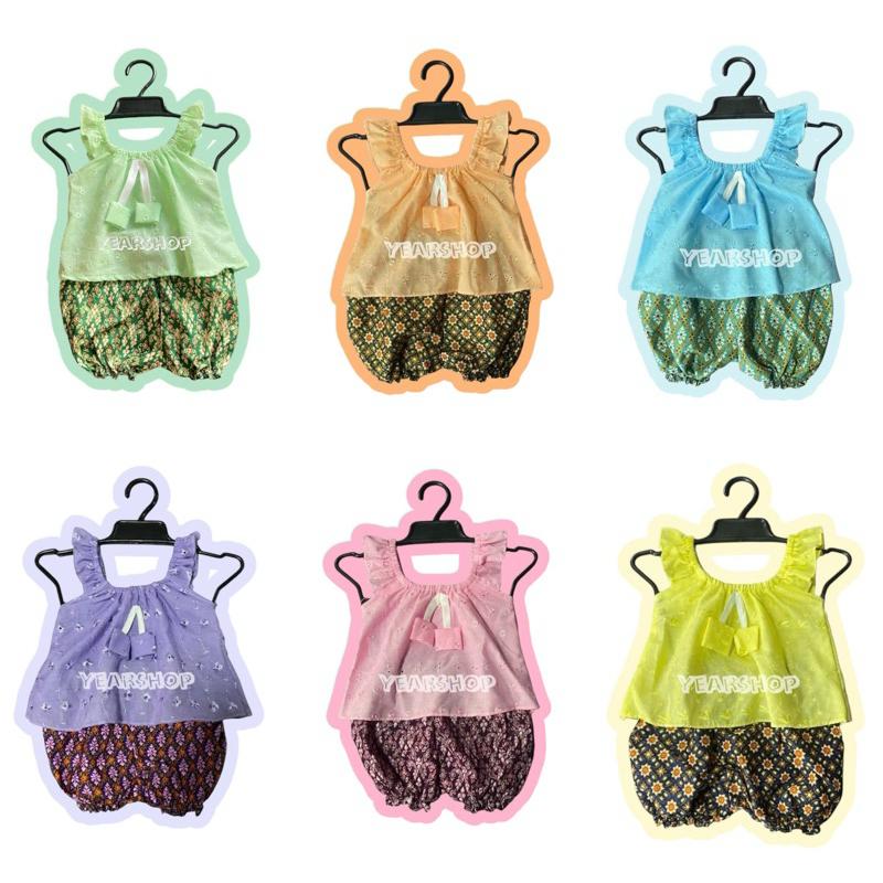 ชุดไทยเด็กผู้หญิง ชุดไทยเด็กคอกระเช้า ใส่สงกรานต์ เด็กอ่อน เด็กแรกเกิด น้ำหนัก3-9กก.