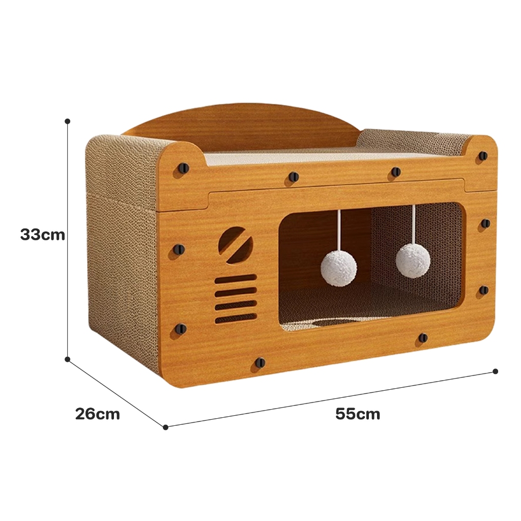 2 in 1 ไม้แมวบ้านไม้แมวสัตว์เลี้ยงเตียงรวมถึงแมวเกากระดานไม้เตียงโมดูลาร์สำหรับแมวลูกแมวพักผ่อนห้องแมวรังแมว - รูปที่ 6