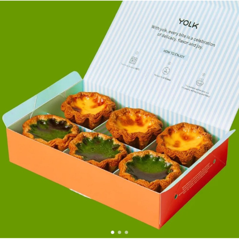 [ส่งด่วน] YOLK x MTCH ทาร์ตไข่ไส้โมจิสด ทาร์ตไข่ครัวซองต์สูตรฮ่องกง Matcha Tart Egg Tart Hongkong